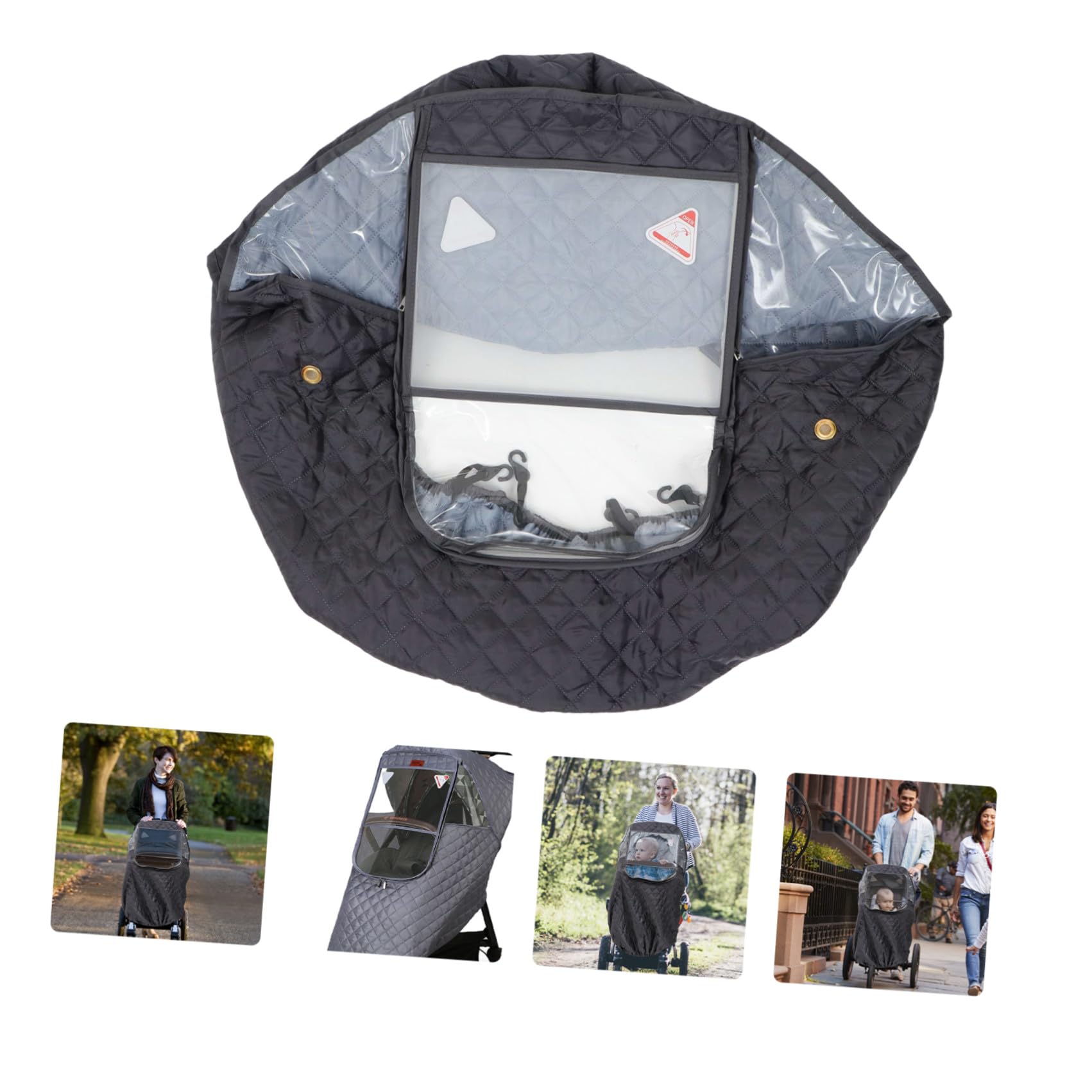 Housse de Pluie pour Poussette Bébé Multifonctionnelle Étanche | Protection Vent et Pluie, en Lin et Eva, Légère et Sûre, pour Usage Extérieur