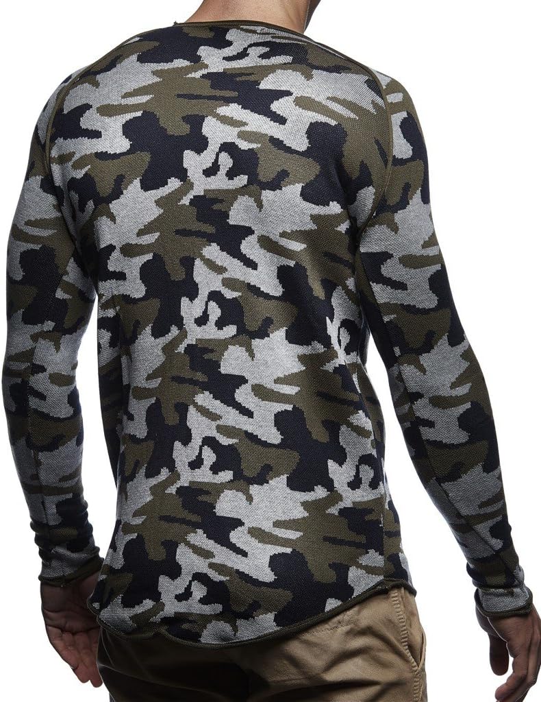 Leif Nelson Men's Camouflage Sweater Camo Longsleeve Modern Pullover Hoodie Crew Neck Jacket Slim Fit LN20736