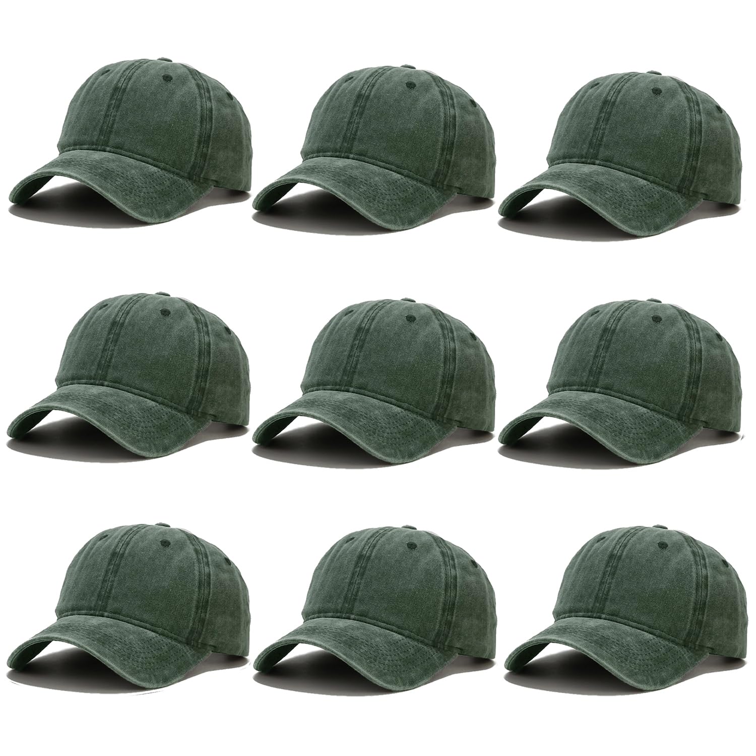 Photo 1 of PODALOA Vintage Washed Baseball Cap - Army Green, Unisex One Size