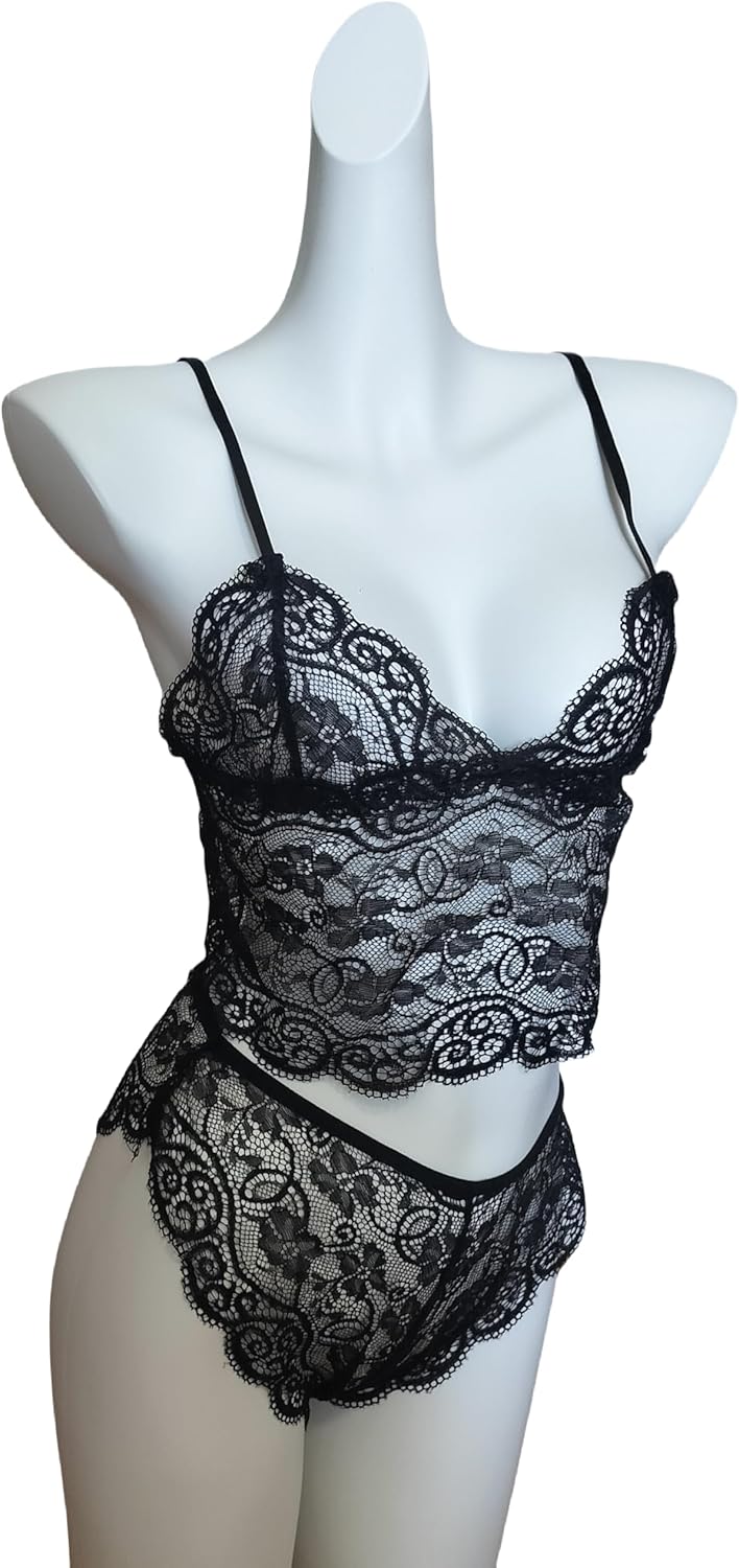 Womens Silk Pajamas Robes Set 4PACKS Sexy Pjs Cami Shorts Satin Sleepwear Lace Loungewear (Navy Blue, Medium) - Image 3