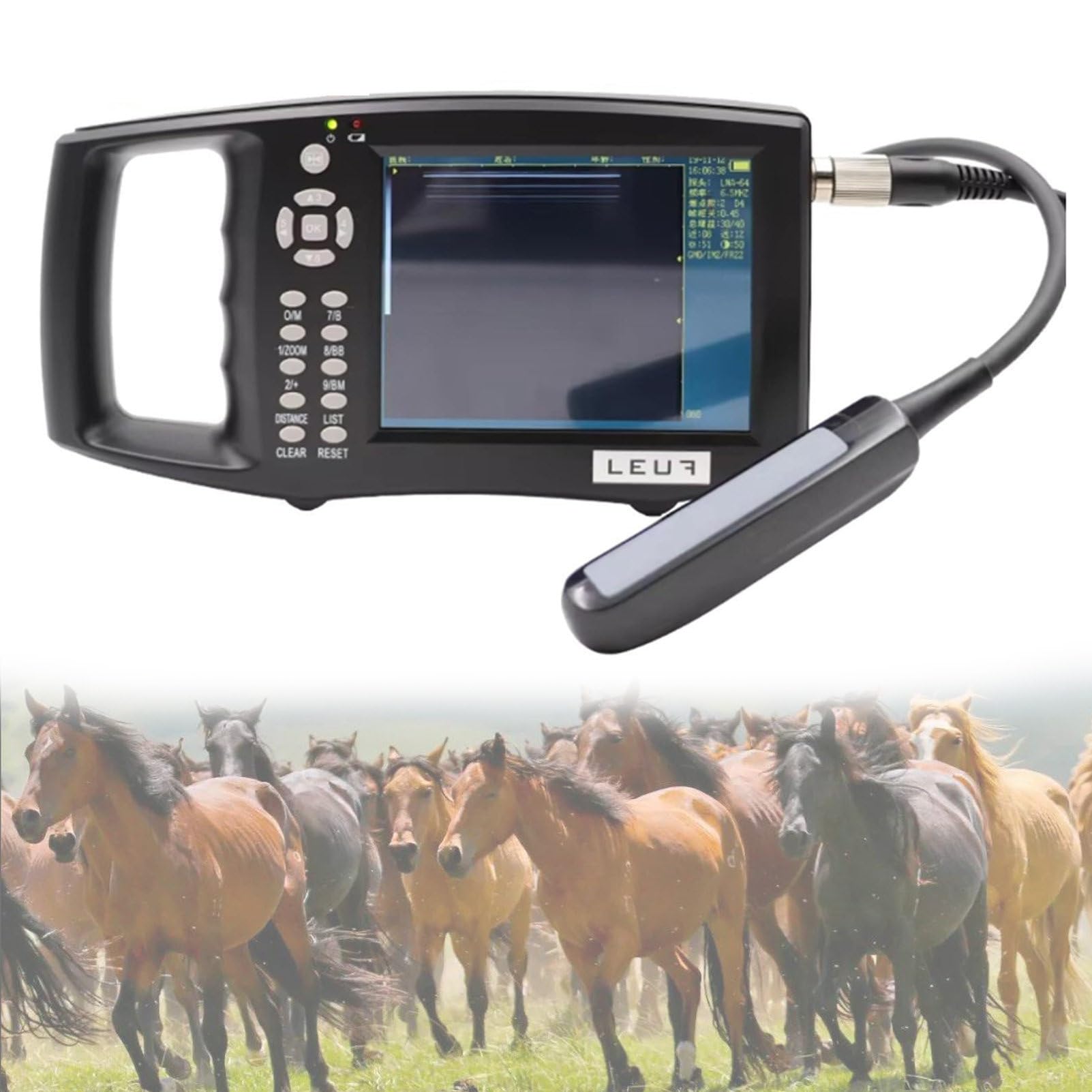 Máquina de ultrasonido veterinaria, escáner de ultrasonido B portátil con sonda convexa de 3,5 MHz para perros, gatos, cabras y cerdos