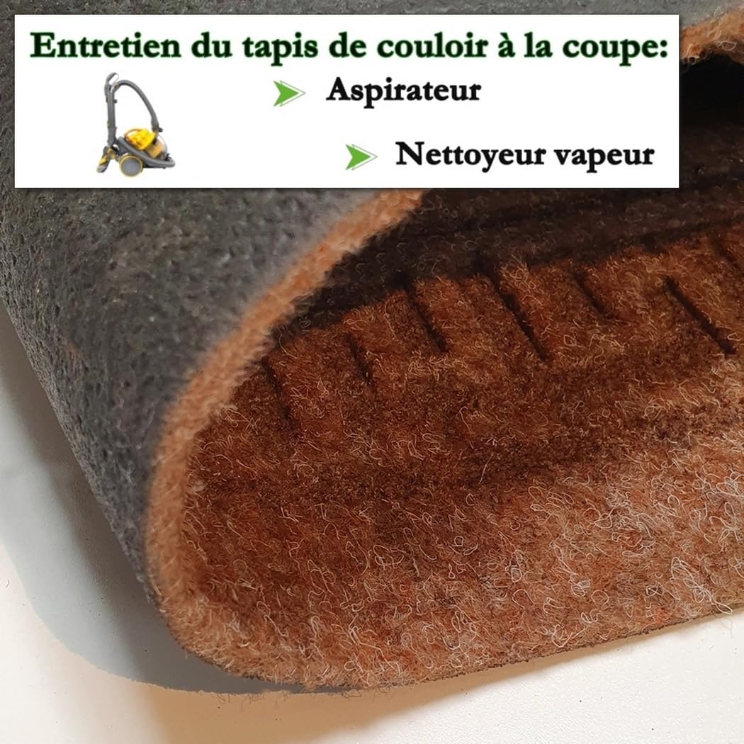 MadeInNature Tapis de Cuisine Devant d'Évier Antidérapant, Tapis de Passage Olympia, Largeur 66 cm (Sable, Longueur 500 cm)