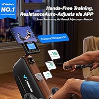 Vista 2 de MERACH Máquinas de remo para el hogar, potente máquina de remo electromagnética con riel extendido de 51.2 pulgadas, remo de ajuste de resistencia