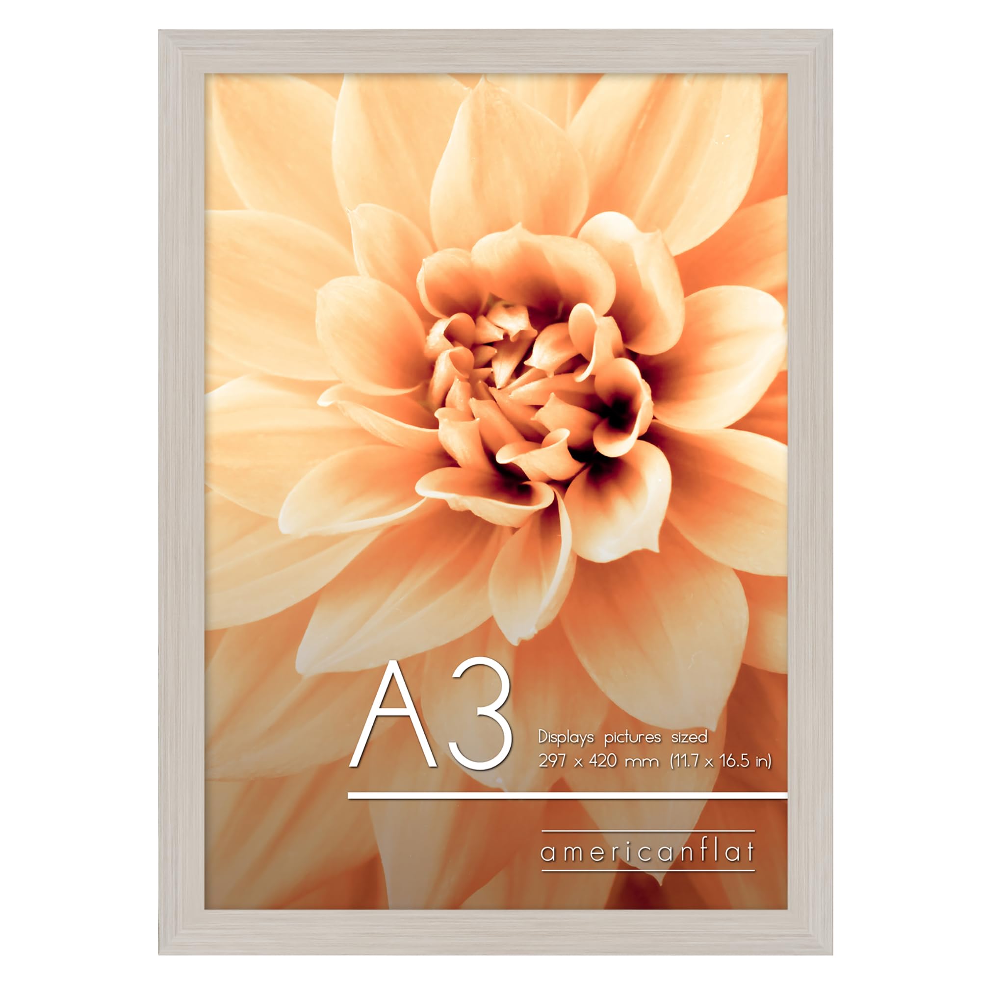 Americanflat A3 Picture Frame in Light Wood - Engineered Wood with Shatter Resistant Glass - Horizontal and Vertical Formats for Wall - 29.7x42 cm