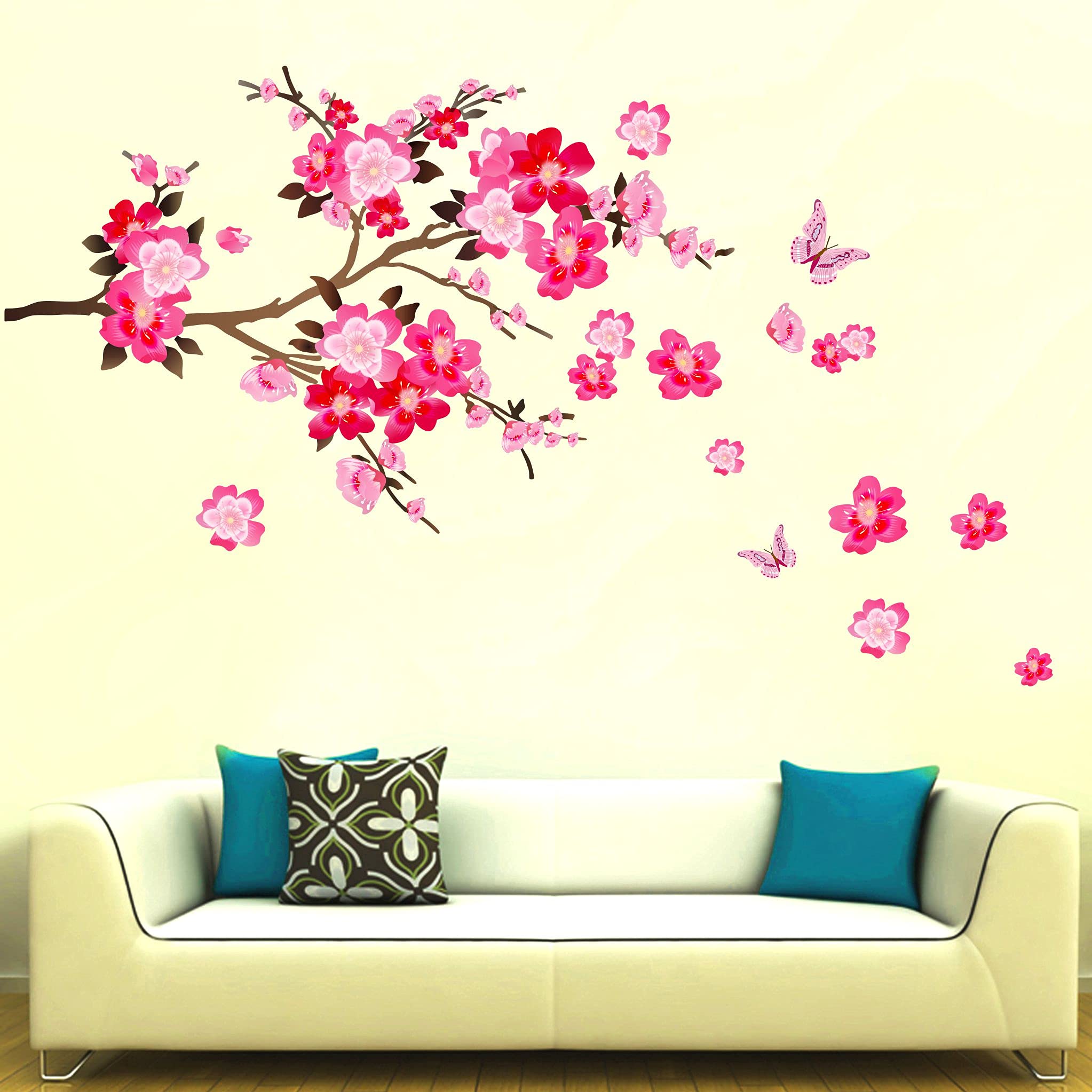 Decals Stock Pink Branch Floral Vinyl Wall Sticker (114 X 66 cm, Multicolor) (B098Q7Z23Y) Amazon Price History, Amazon Price Tracker