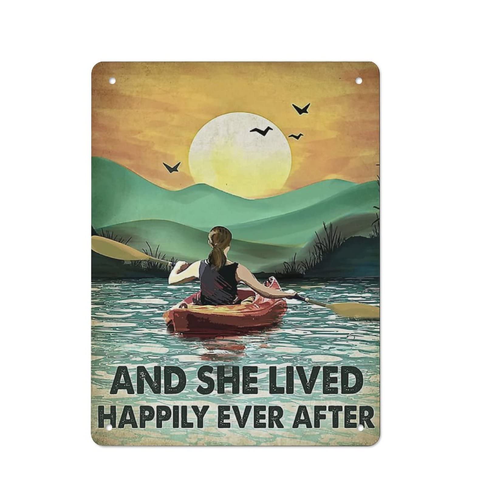 AOOEDM ,And She Lived Happily Ever After Metal Tin Sign for Home Bar Pub Kitchen Wall Art Deocr Man Cave Vintage Metal Sign Poster Plaque Signs Quotes Sign
