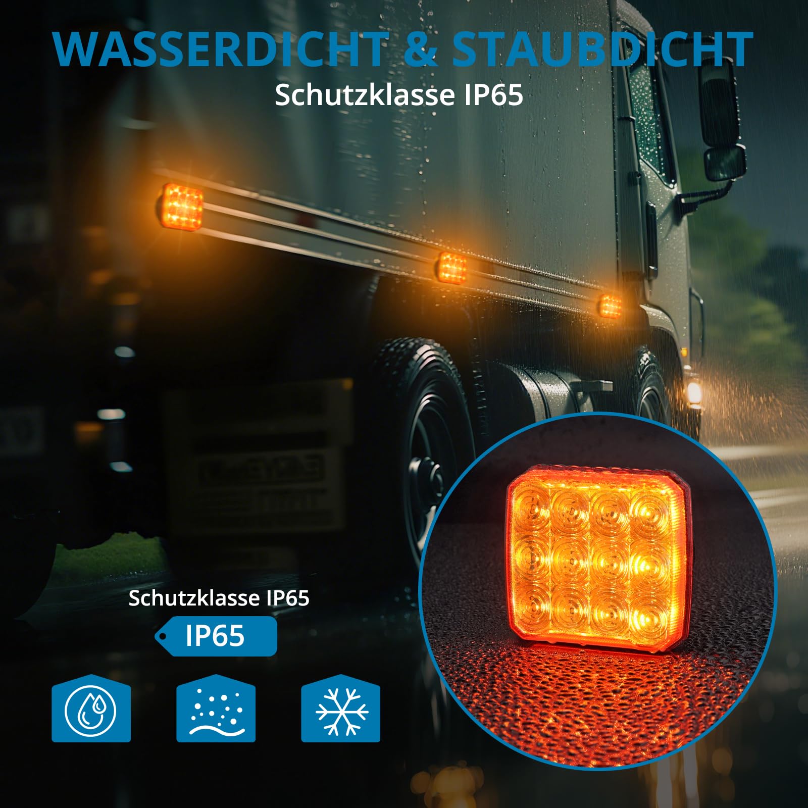 AUTOUTLET 2 Stück Warnleuchten Wiederaufladbar, Kabellose LED Magnetische Warnlicht mit 2000mAh Akku & 18 Blinkmodi, IP65 Wasserdicht Blinklichter E9 & E57 Mark, Warnung Beacon Notfall Lichter