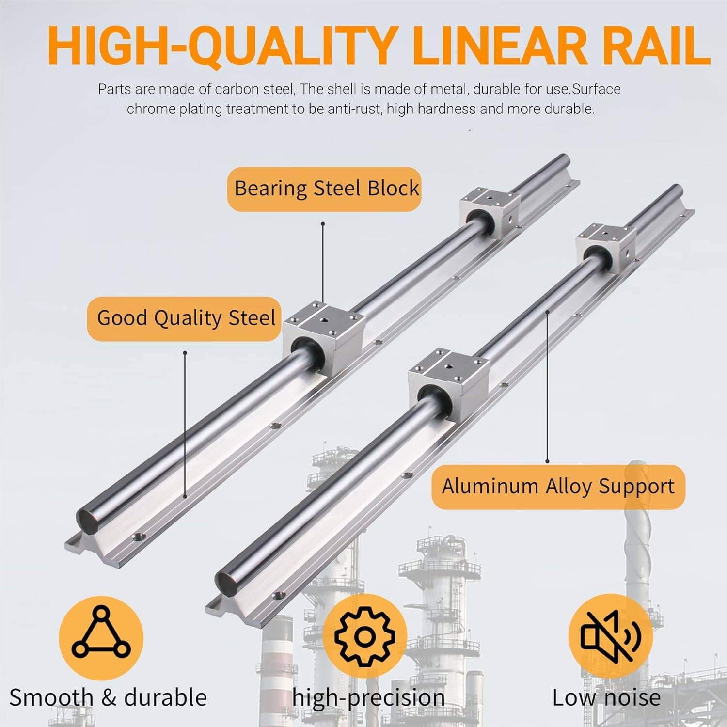 SBR20 kit de guía lineal de 4500 mm con espigas trenzadas incluye 6 piezas de guía lineal de deslizamiento de 1500 mm con 12 piezas de bloques de rodamiento SBR20UU 4 piezas de espárragos para