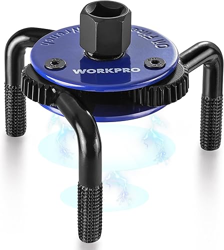 WORKPRO Llave de filtro de aceite ajustable universal de 3 a 5 pulgadas (2.992 in a 5.118 in), herramienta magnética de extracción de filtro de