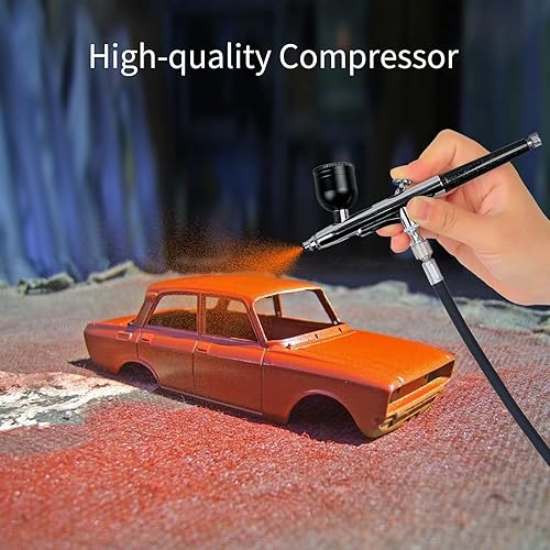 Miniatura 4 de Kit de Aerógrafo con Compresor, Juego de Aerógrafo de Alta Presión Sin Obstrucciones, Pistola de Aerógrafo Inalámbrica Recargable para Pintura, Arte