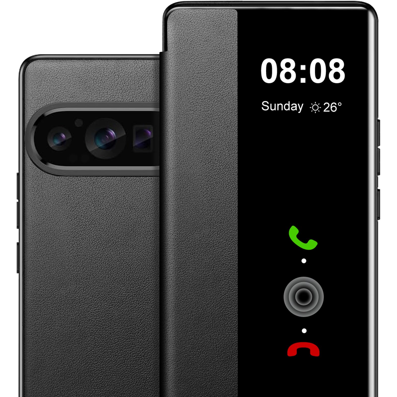 Étui Portefeuille Pour Google Pixel 9 Pro XL - Fenêtre Transparente, Fentes Cartes, Support Intégré