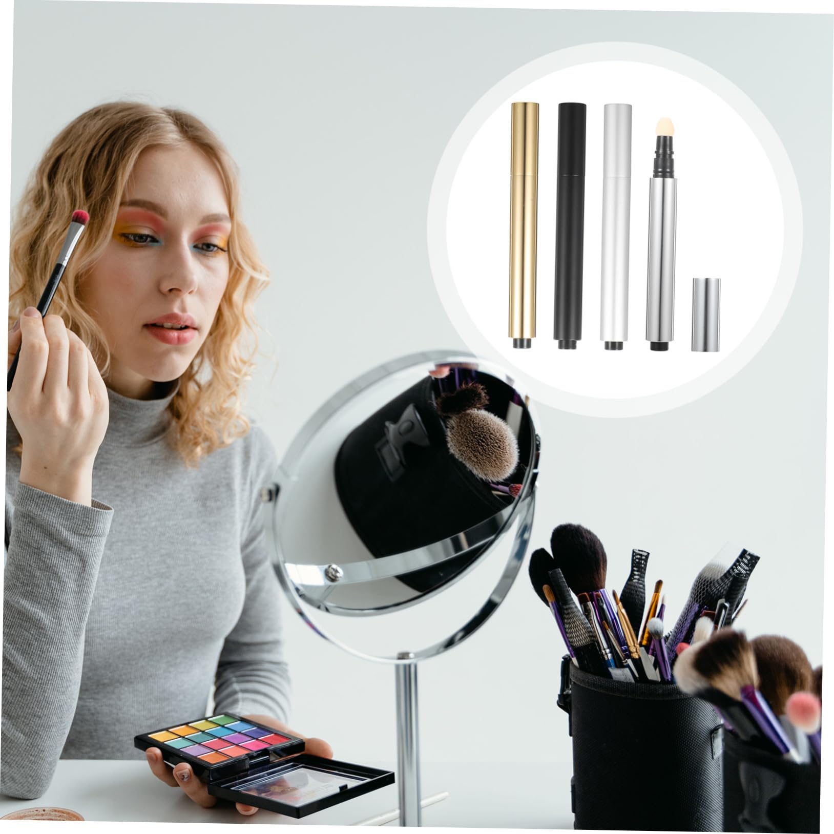CALLARON 3 Series Bolígrafo De Corrector Vacío Para Maquillaje De Base Líquida Para Compacto 4 Piezas X 3