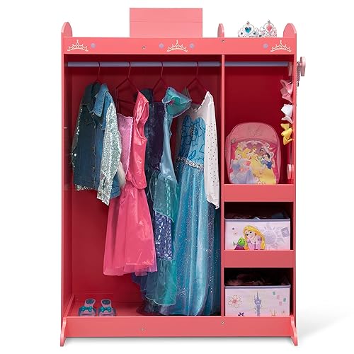Miniatura 4 de Disney Princess Boutique de juego y vestido - Armario/guardarropa de almacenamiento de disfraz de juego simulado para niños con espejo y estantes de