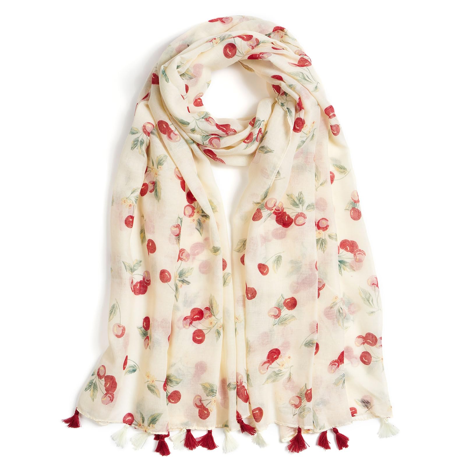 QIUTIMIYScarf for Women Lightweight Soft Floral Leopard Printed Scarves Fall Winter Fashion Shawl Wrap with Fringe