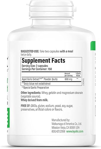 Miniatura 3 de Cápsulas con extractos de ajo añejado Kyolic fórmula 100 original cardiovascular 1542380 Value Not Found 1 1