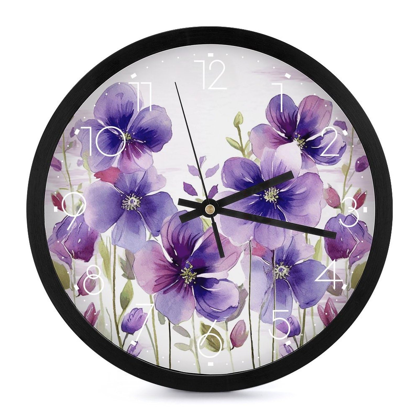 Horloge murale sans tic-tac aquarelle pour retrouver le sommeil en chambre