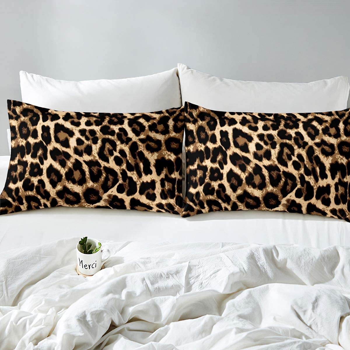 Leopard Print Duvet Cheetah Print Bedding Set Africa Leopard Pattern Decorative Duvet Insert for Kids Boys Girls Children Teens Double Size - Image 3