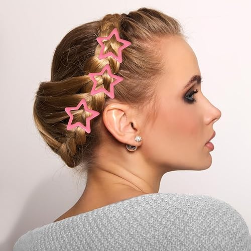 Miniatura 8 de Pinzas para el cabello, 10 pinzas para el cabello con estrellas, accesorios Y2K para niñas, bonitos pasadores de metal para el cabello, accesorios