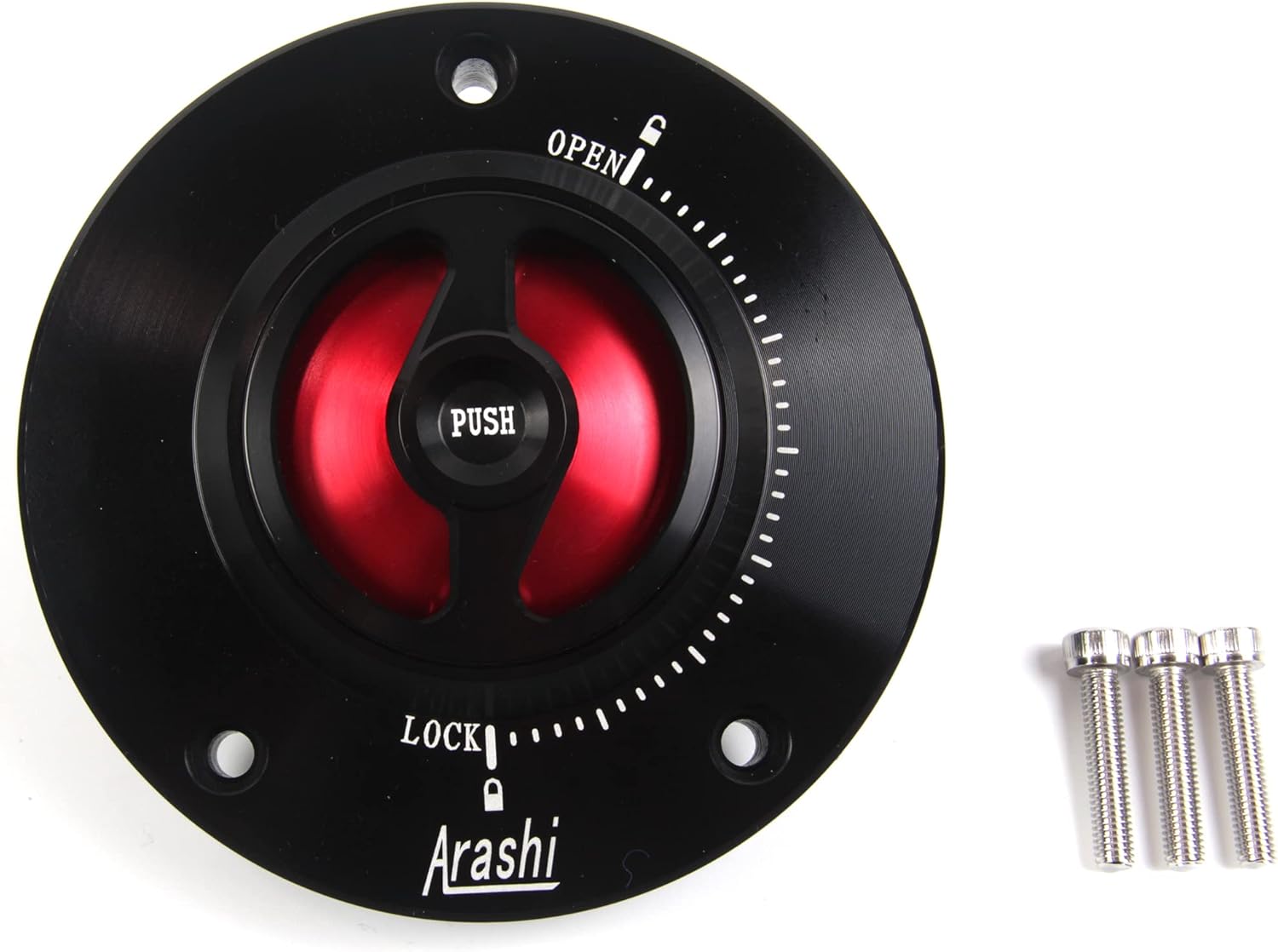 CNC Keyless Fuel Tank Gas Cap Cover for Suzuki GSF Bandit 650 1200S 1250, GSR 600 750, GSX650F, GSX1250F, Hayabusa Gen 2 GSXR 1300, GSXR 600 750 1000, SV650 SV650S, SV1000 SV1000S Red