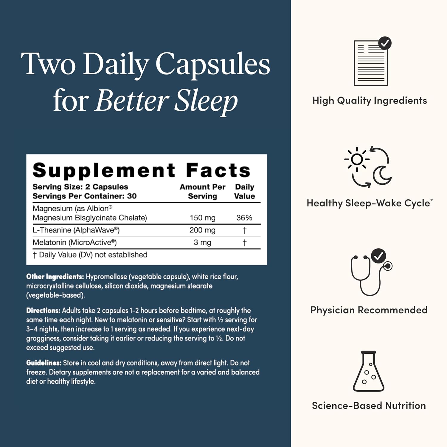 The 'Pause Life Sleep Supplement, Non Habit Forming Nighttime Blend of Magnesium, MicroActive Melatonin, & L Theanine, Sleep & Relaxation Support for Men & Women, Gluten Free, 60 Capsules, 30 Servings - Image 2