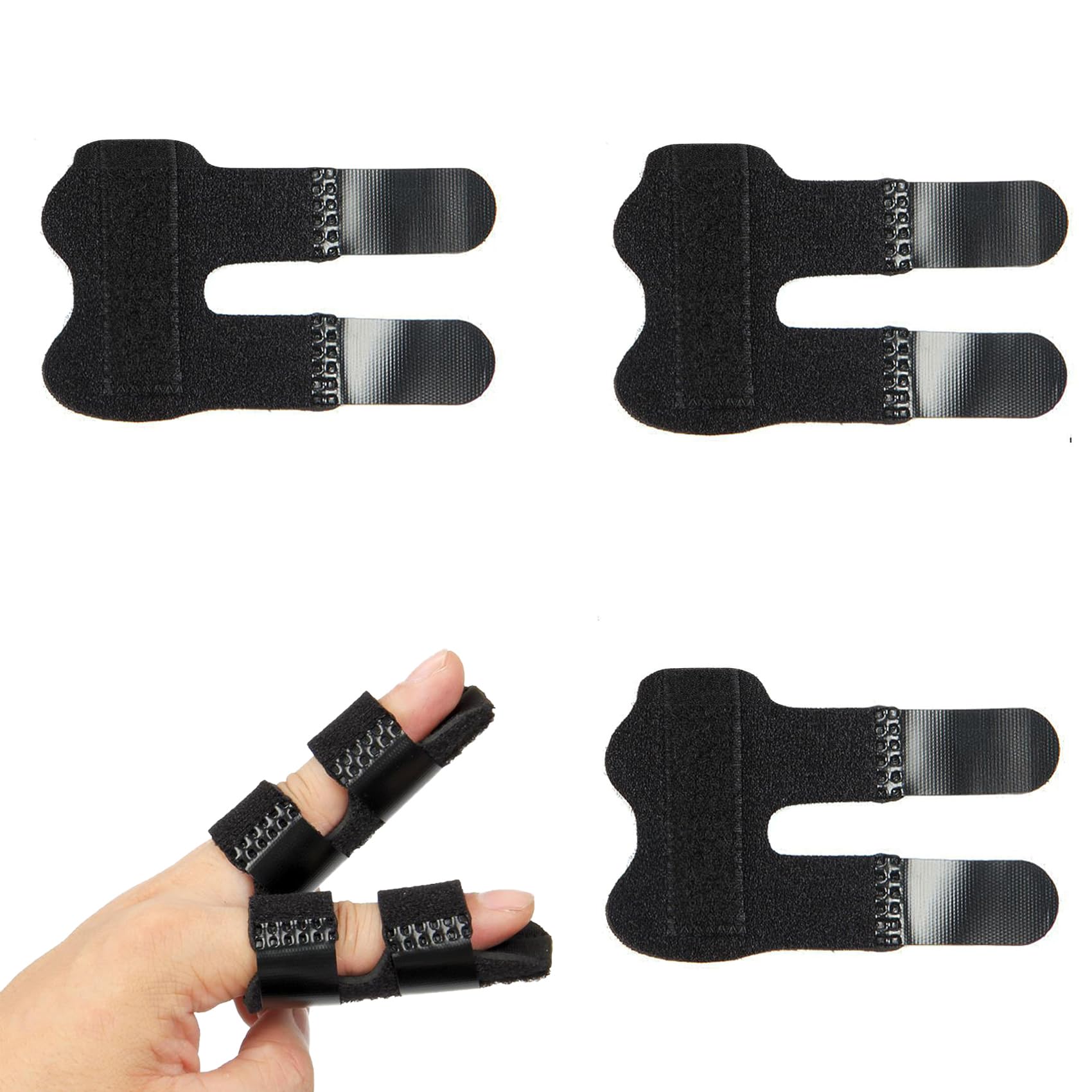 Finger Splint, 3 Pcs Trigger Finger Splint Finger Braces Joint Stabilizer, Universal Finger Straightener for Arthritis Pain and Support - Finger Protector for Middle, Index, Ring, Pinky Fingers