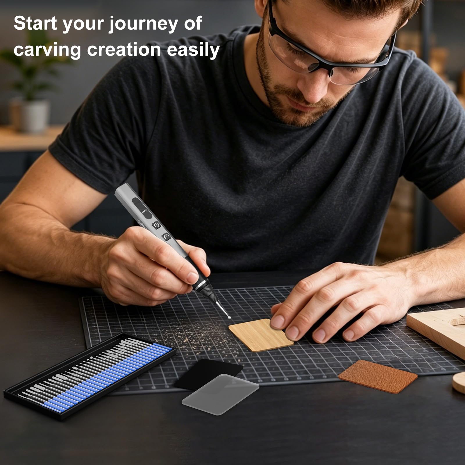 STREBITO Engraving Pen - 47-in-1 Kit for Metal, Wood & More -7