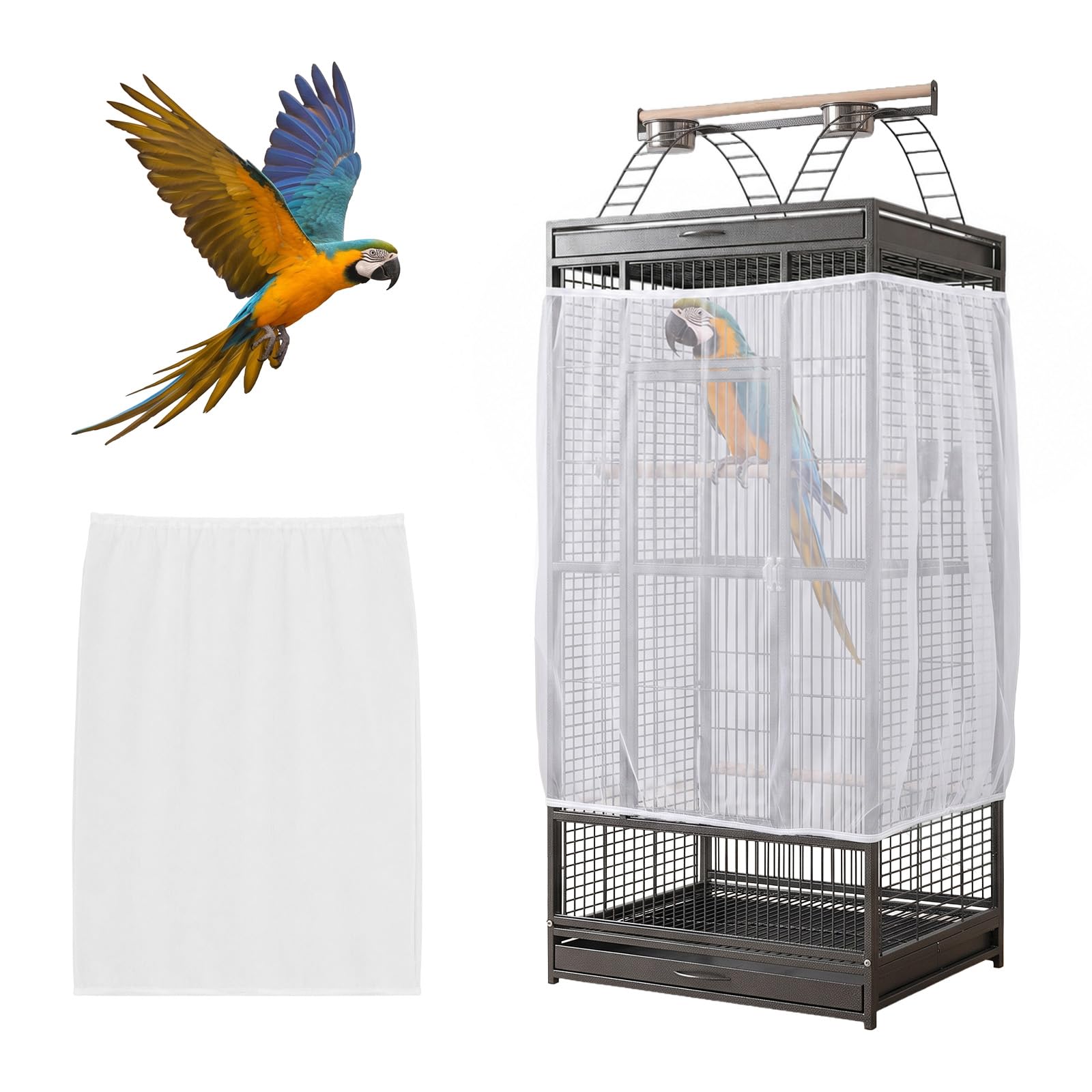 Kynigo Universal Bird Cage Seed Catcher, Adjustable Bird Cage Cover