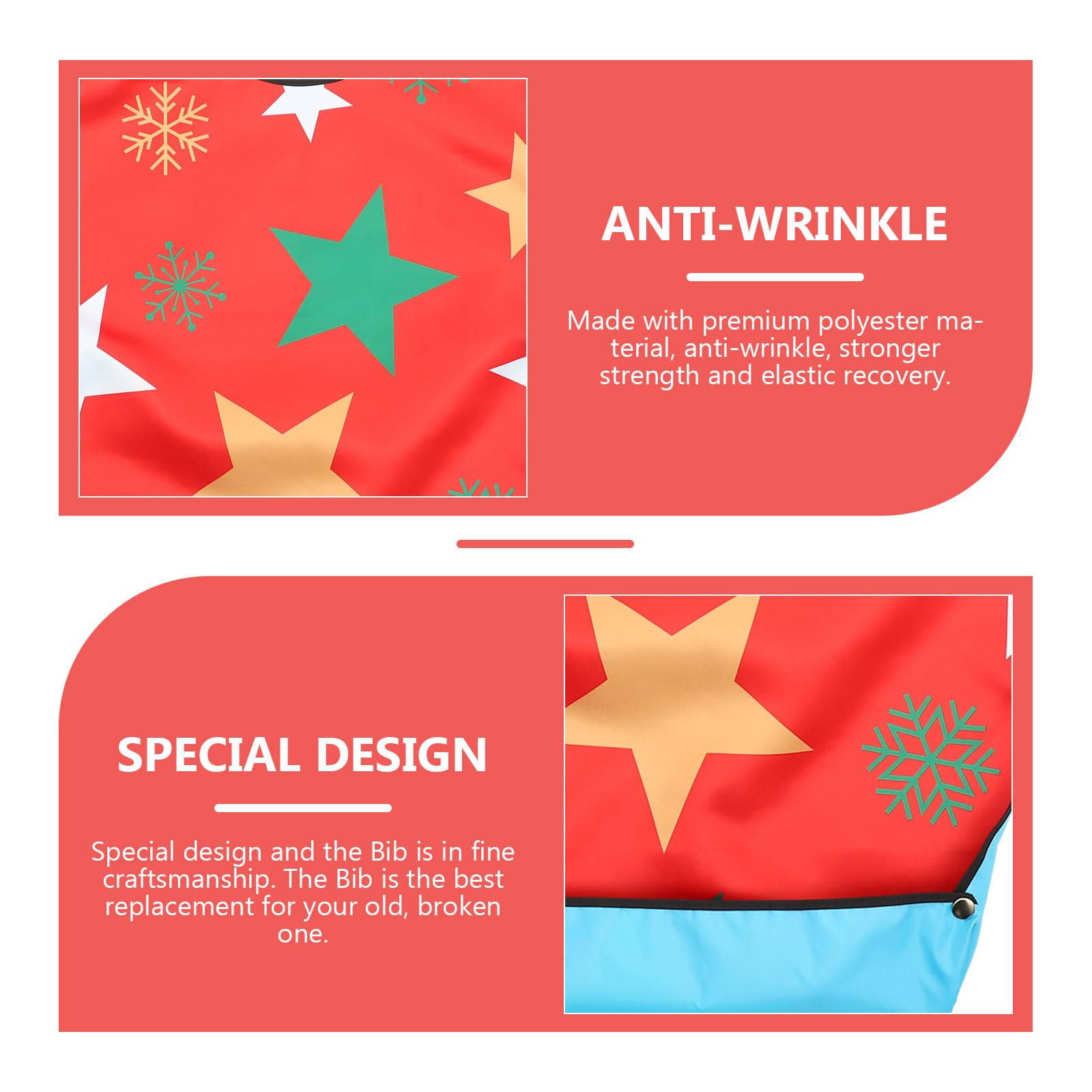3 Stück pack Weihnachts Lätzchen für Erwachsene aus Polyester und Pu mit Kleiderschutz und Einfachem Verschluss zum Essen den Täglichen Gebrauch bei Senioren
