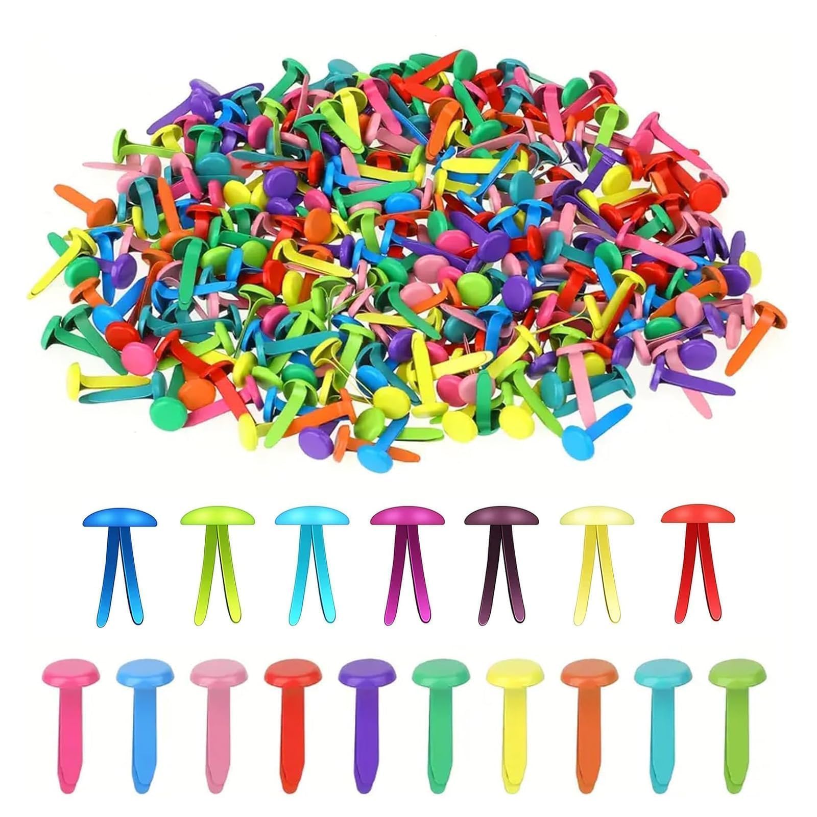 120 Pcs Split Pins, Metal Paper Fasteners Mini Brads, Round Scrapbooking Brads Split Pins, for Paper Craft DIY Stamping Scrapbooking (8mm x 19mm)