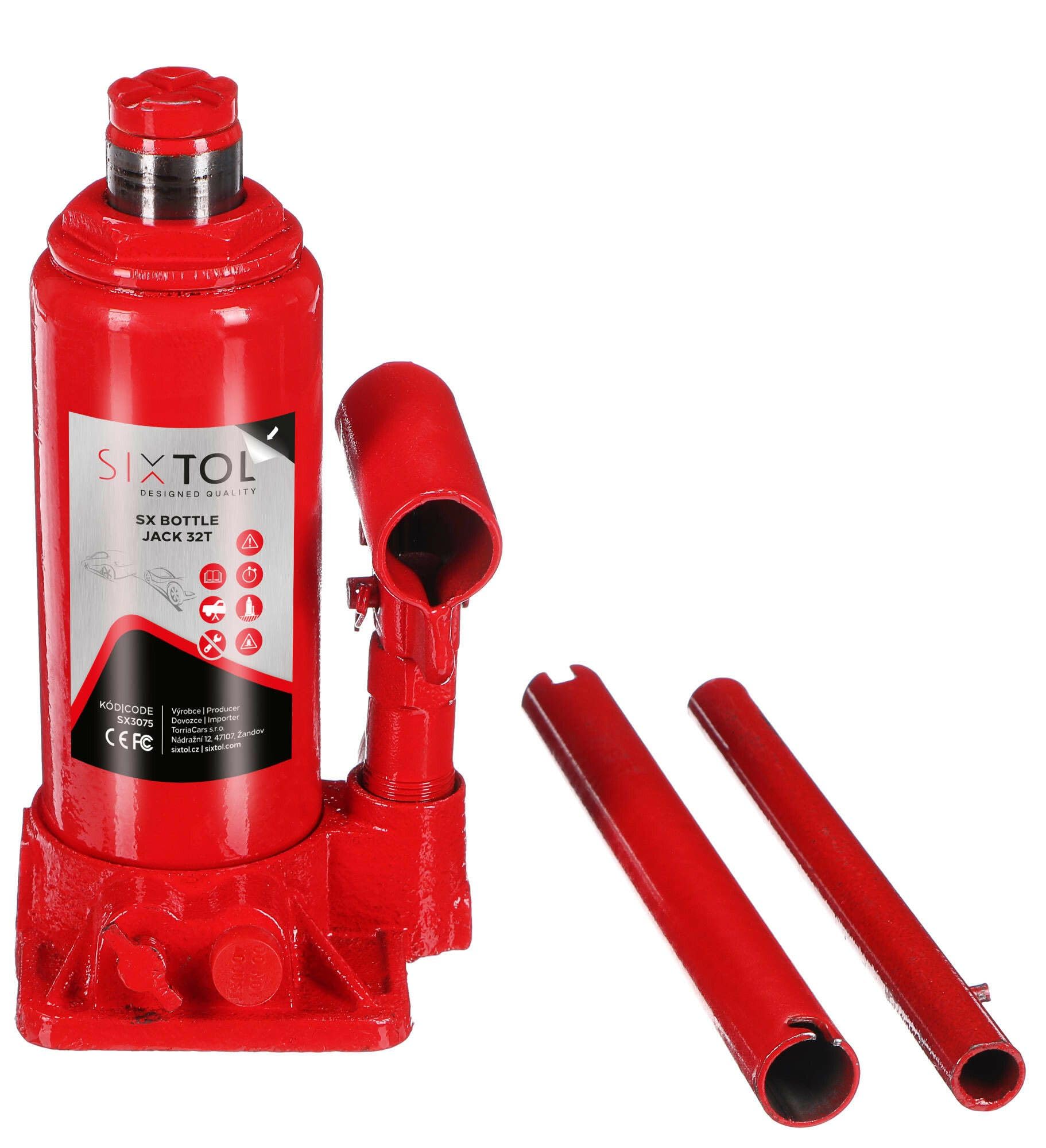 SX Bottle Jack 32T | Gato hidráulico de Sello | 32 toneladas | Compacto | Construcción de Acero | Resistente | Mantenimiento de vehículos | Camión | Remolque | 16 t