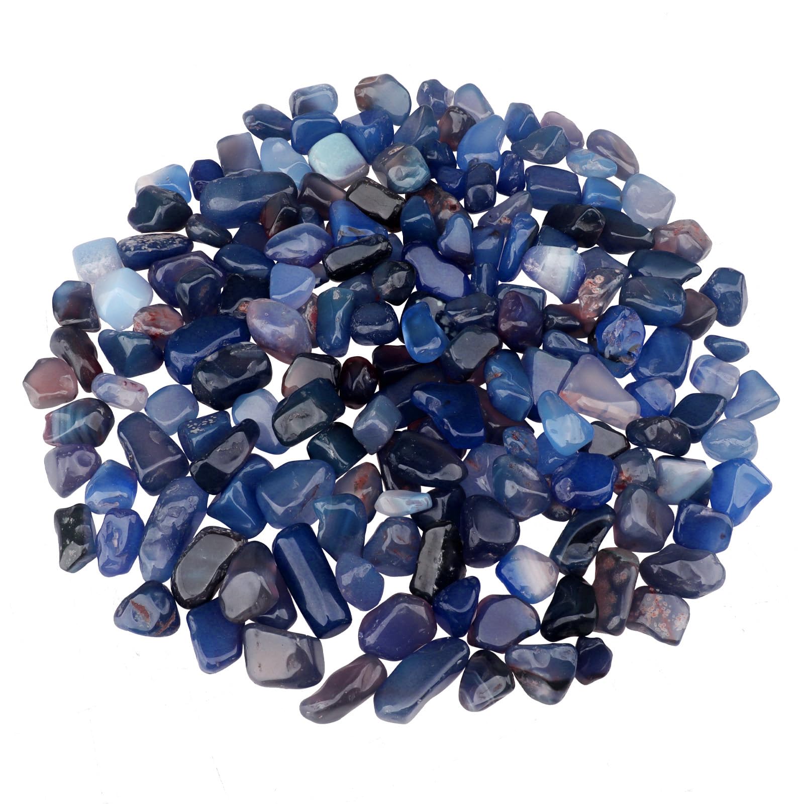 ginojex Aquarium Fish Tank Kies Dekorative Steine 435g natürliche zerkleinerte Kiese poliert unregelmäßig geformte Masse Vase Füller saftige Steine - Blau