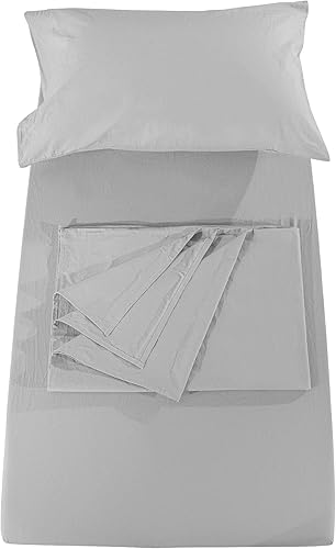 Miniatura 6 de PLAIN PRINTED LINEN Juego de sábanas de 3 piezas para niños pequeños, sábana bajera ajustable 100% algodón, sábana encimera y funda de almohada tipo