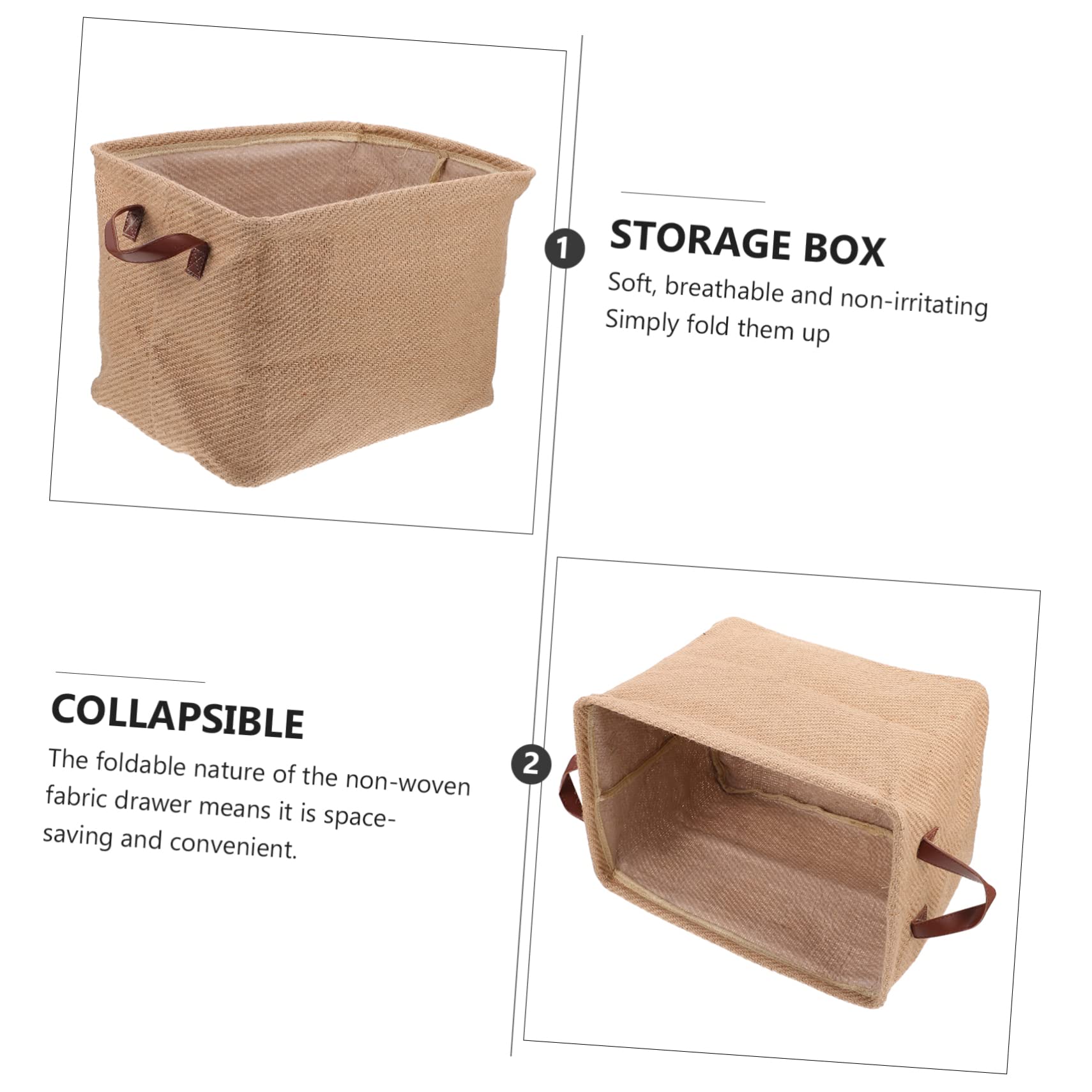 Cesta Diseño Ahorrador de Espacio de Almacenamiento Plegable de Yute Capa Pe y Gran Capacidad para Organizar Ropa y Objetos Hogar