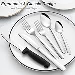 Pleafind 48-Pcs Silverware Set for 8, Flatware Set with Steak Knives, Stainless Steel Cutlery Set, Include Forks Spoons and Knives Set, Dishwasher Safe Utensil Sets for Home Restaurant