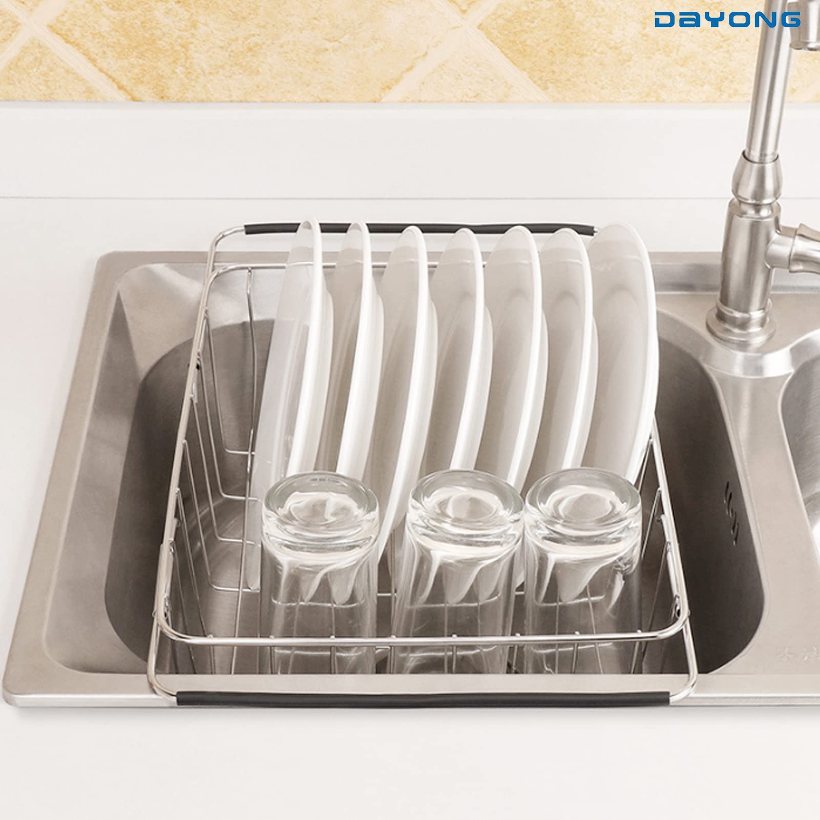 Buy DAYONG Expandable Dish Drying Rack,Adjustable Dish Drainer,Over