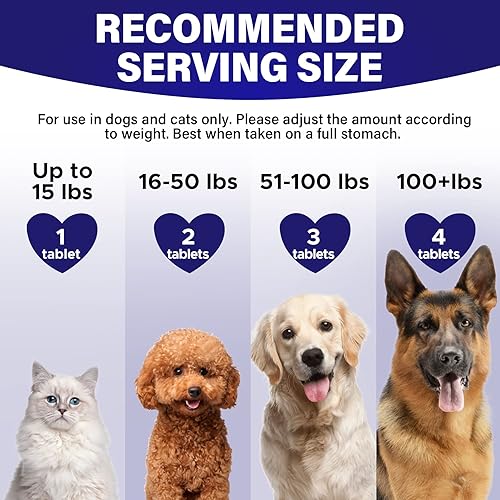 Miniatura 5 de Pet's - Tabletas de yoduro de potasio de 15 mg con complejo de melatonina para perros y gatos, sin lactosa y cero azúcar, apoyo tiroideo y ayuda