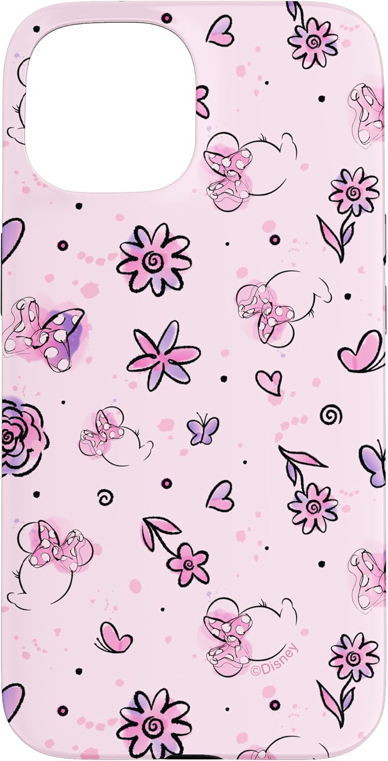 Disney Minnie Mouse Cute Pink Spring Sweetness Pattern Case for iPhone 16 Pro Max