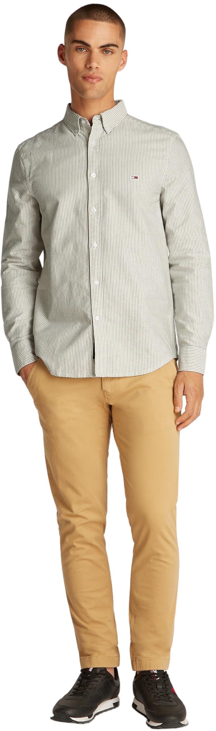 Tommy Jeans Uomo Camicia Stripe Oxford Slim Fit