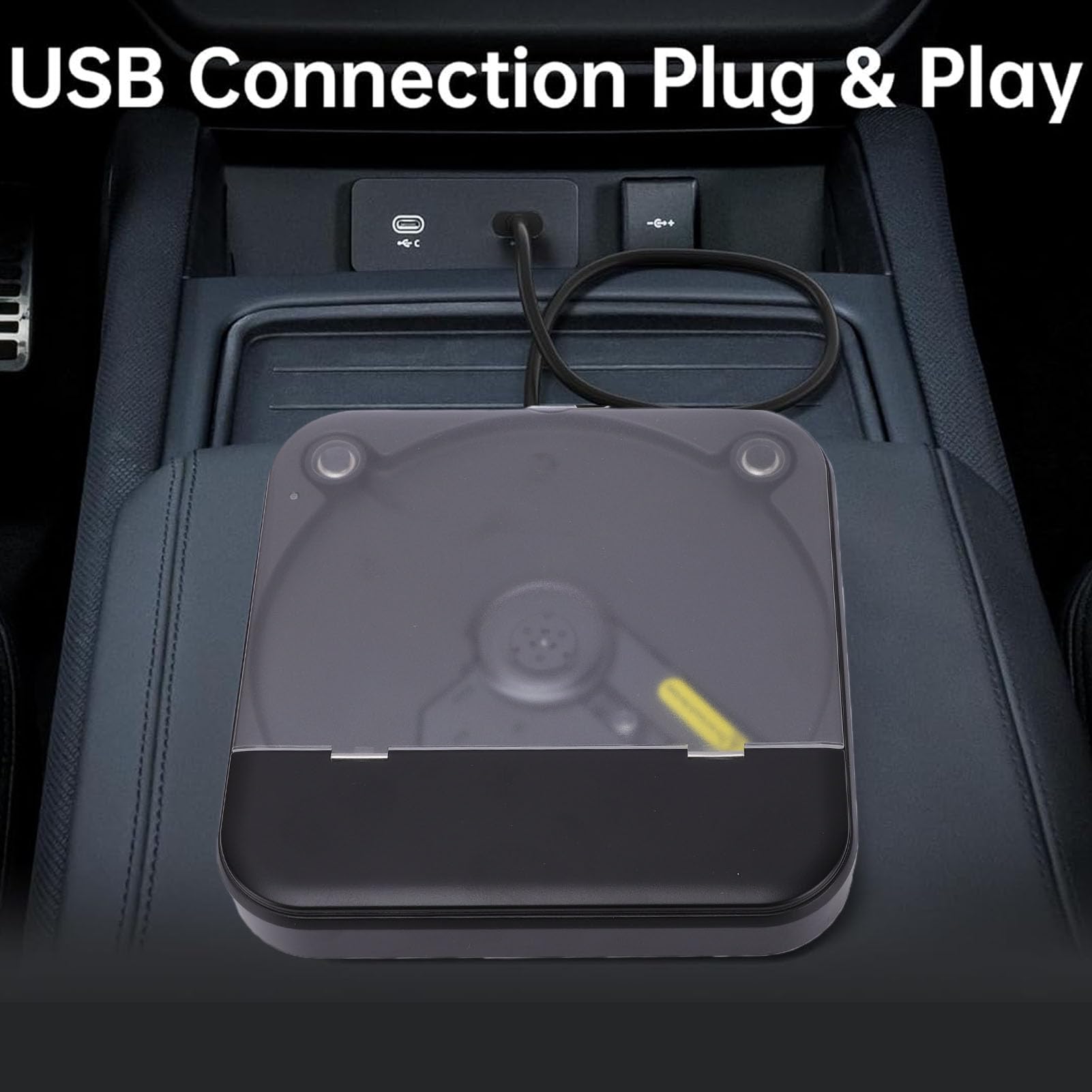 Lettore CD Portatile per Auto USB Esterno AUX, Lettore Compact Disc Anti-salto con Telecomando, Plug and Play per Auto Senza CD, Ideale per TV Portatile e Stereo Domestico, Supporta MP3