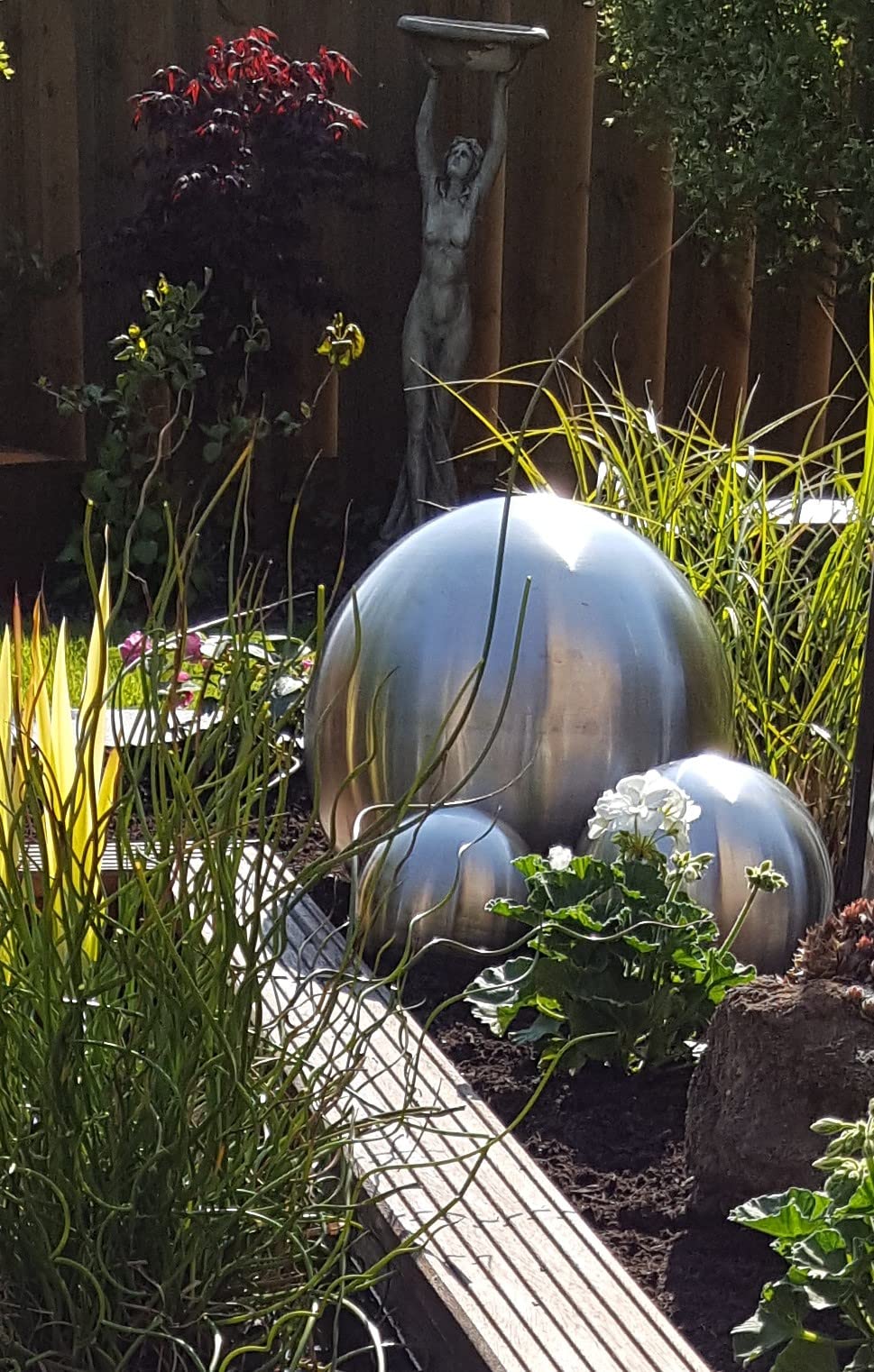 Jürgen Bocker Garten-Ambiente Dekokugel 3er Set Aus Edelstahl 15/10/10 Cm Matt Gebürstet Dekorationskugel Edelstahlkugel