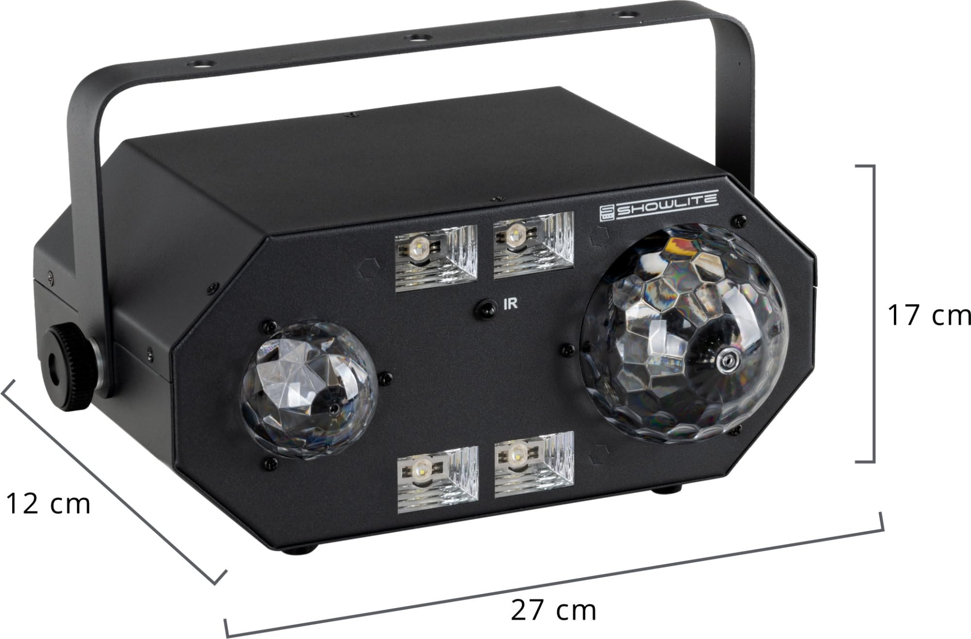 Showlite MEL-4 Multi-Effect-Light, Schwarzlichteffekte durch UV-Licht | Vielseitiges Multi-Effekt-Licht für Beleuchtungs- und Dekorationszwecke, LEDs in den Farben rot, grün, blau, weiß und UV