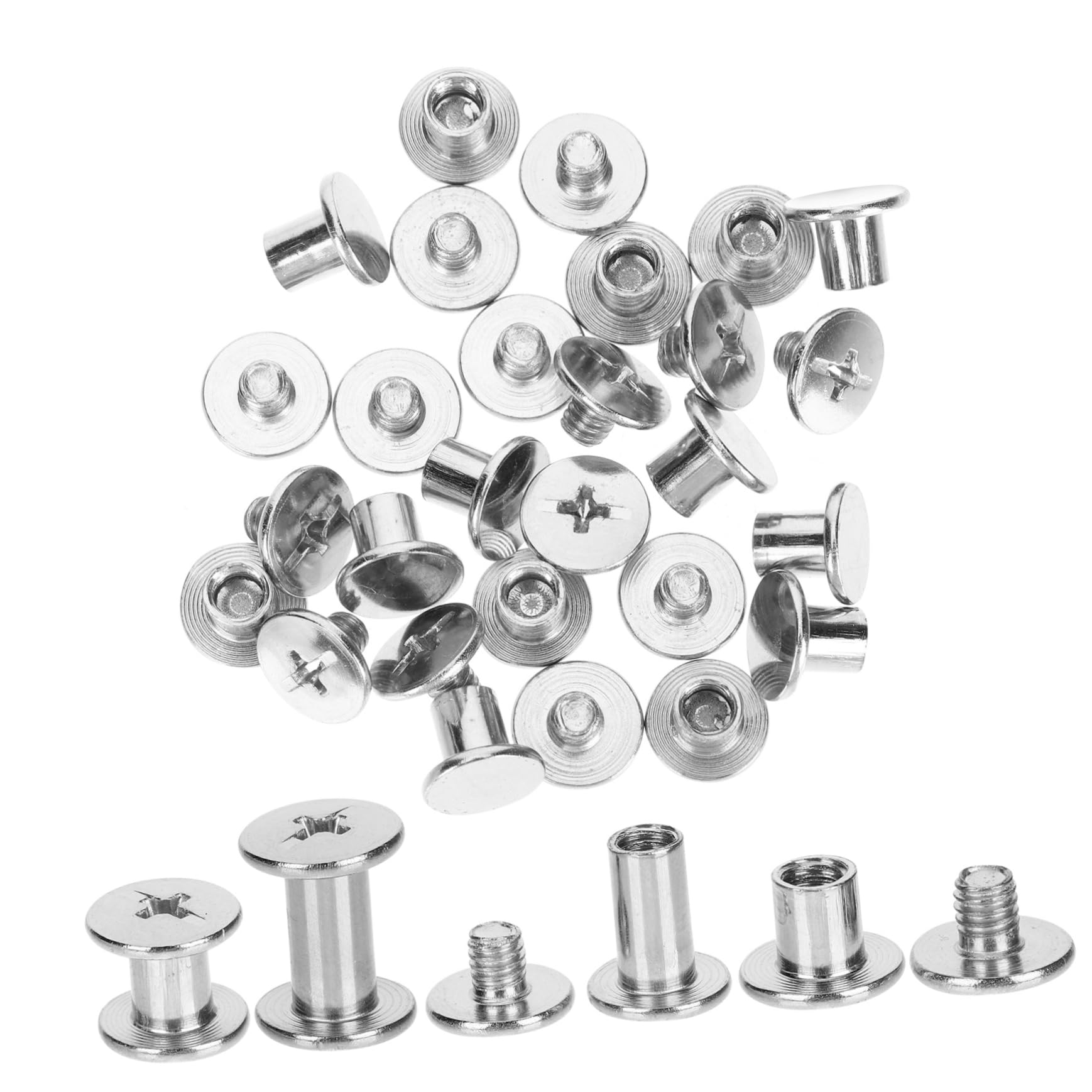 FUNOMOCYA Book Binding Screws Mother-in-Law Nails Binding Screws Set of 75 Material