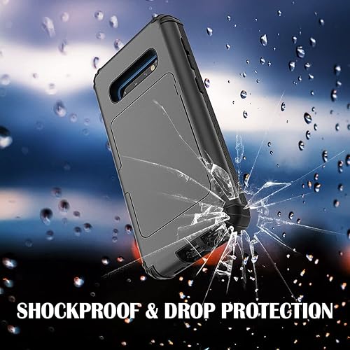 Miniatura 6 de WeLoveCase Funda tipo cartera para Galaxy S10 Defender con espejo oculto, tres capas a prueba de golpes, protección resistente, funda protectora