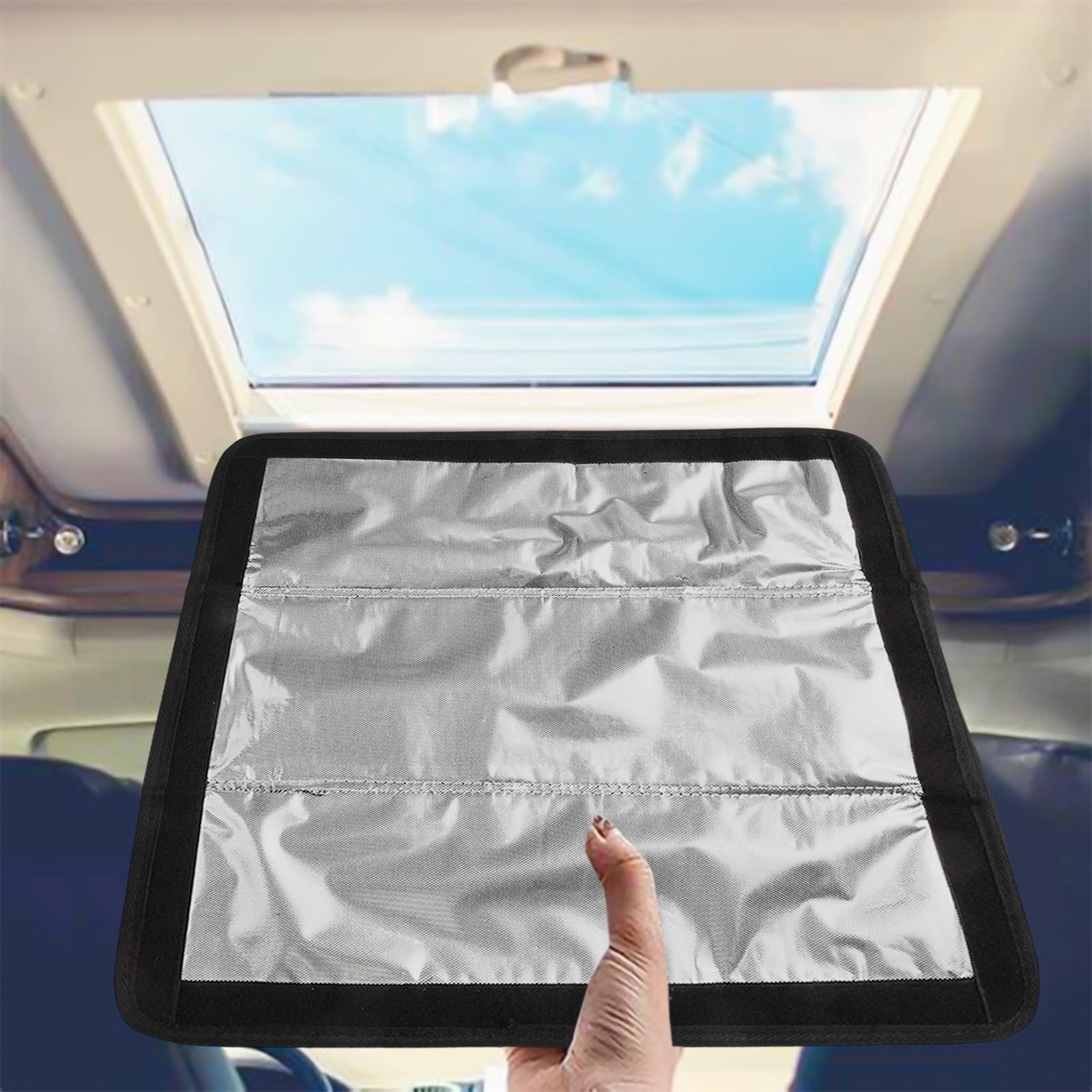 Parasol para SKYLIGHT para autocaravana, almohadilla de sombreado plegable de película de aluminio reflectante para campistas, remolques, autocaravanas, 41 x 41 cm
