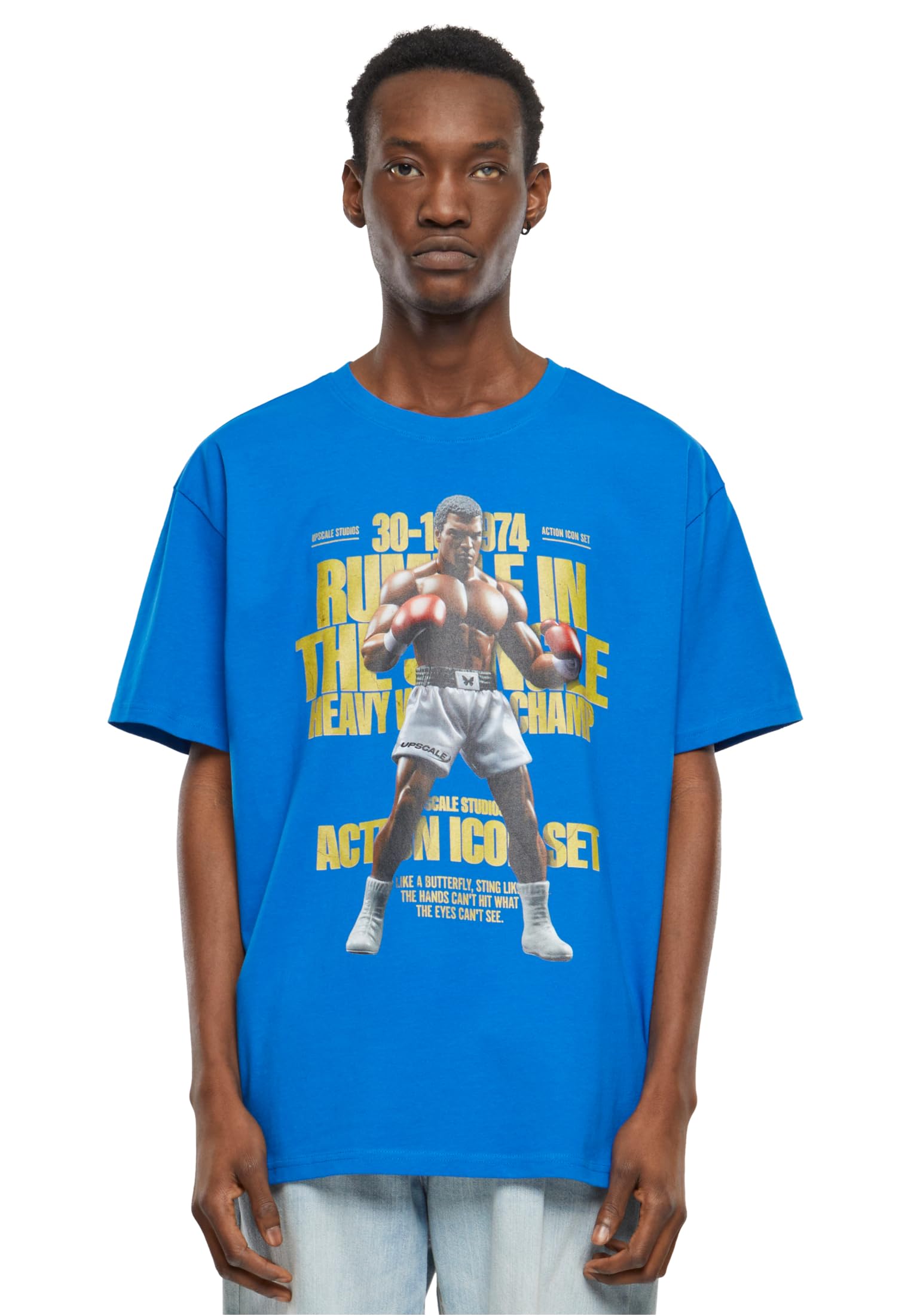 Mister Tee Men's Upscale Rumble Heavy Oversize Tee T-Shirt, 100% Cotton, Cobalt Blue, Xs