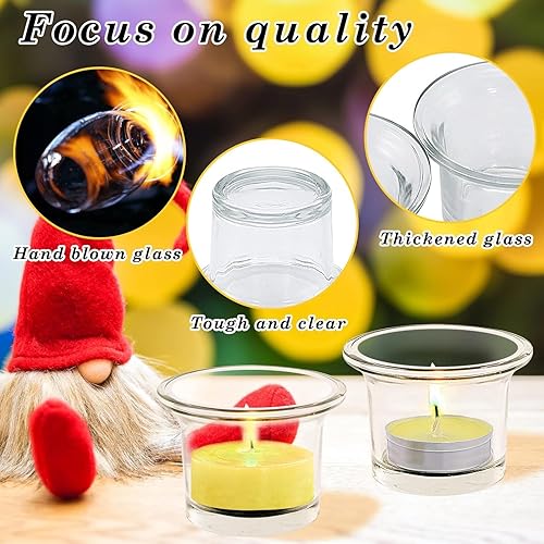 Miniatura 3 de Juego de 12 portavelas votivas de cristal portavelas transparentes a granel para bodas vacaciones cumpleaños cenas y decoración del hogar