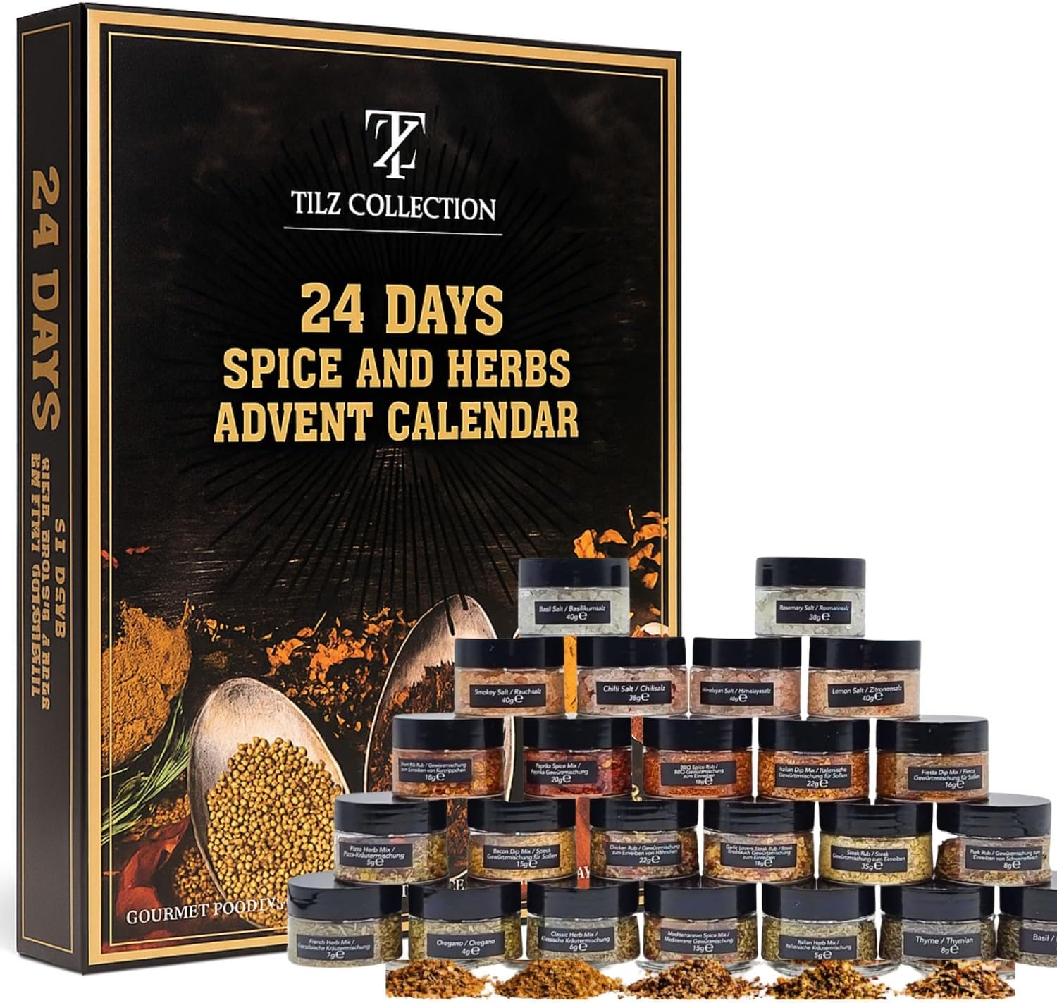 Herbs And Spices Advent Calendar 2025-24 Mini Spice Jars Food Advent Calendar Cooking Kitchen Adult Gift For Chef Men Women