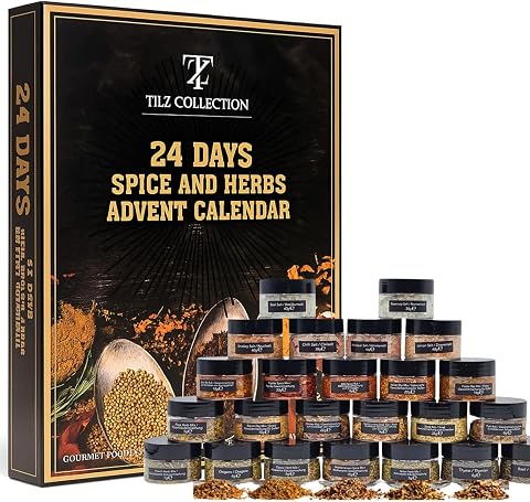 Herbs and Spices Advent Calendar 2025 - 24 Mini Spice Jars for Cooking and Gifti