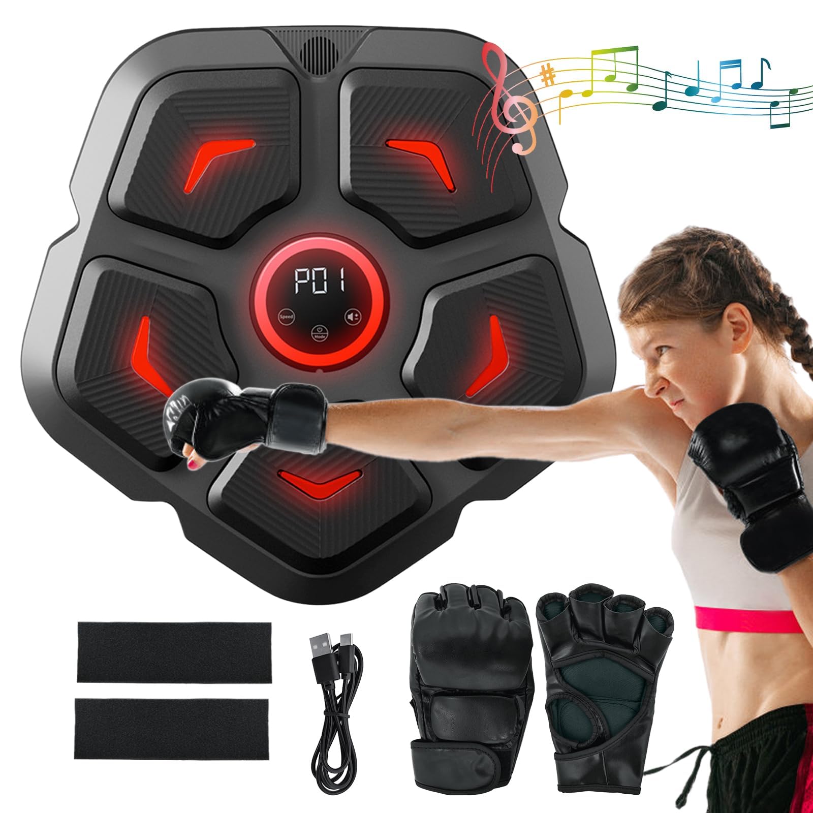 Machine de boxe musicale murale intelligente pour entraînement de sport à la maison