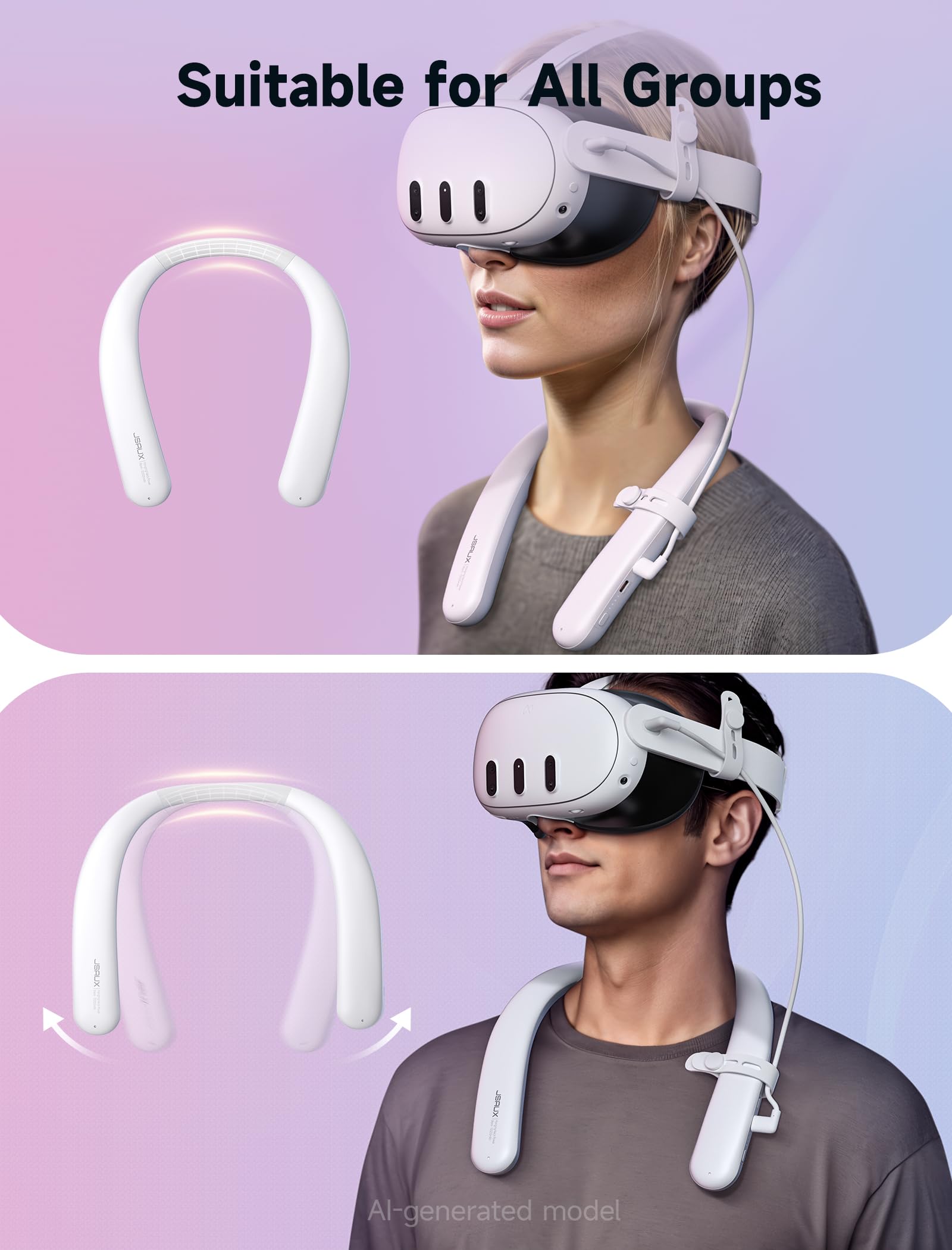 JSAUX Pack de Baterías para Oculus Quest 3 2, 10000mAh PD Cargador Rápido Infrarrojo Función Pack de Baterías, VR Extend Power Accesorios, Compatible con Oculus Quest 2, Meta Quest 3, Meta Quest 3S